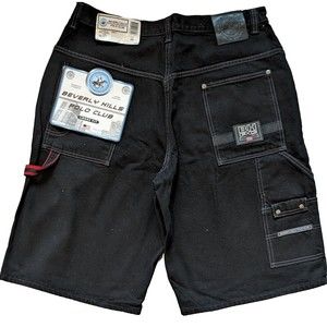 VTG Y2K Beverly Hills Polo Club Black Cargo Shorts 38 Skater Baggy Urban NWT USA